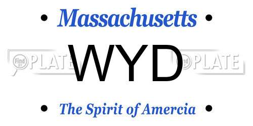 WYD Massachusetts License Plate