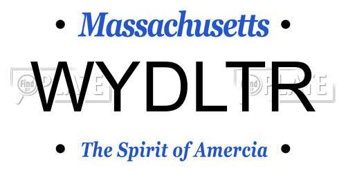 WYDLTR Massachusetts License Plate