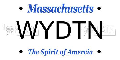 WYDTN Massachusetts License Plate