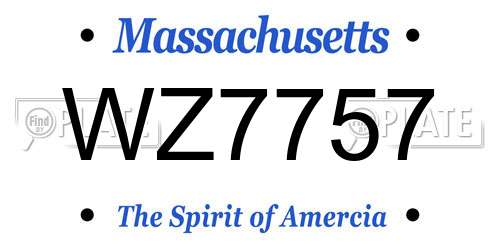 WZ7757 Massachusetts License Plate