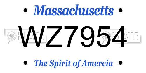WZ7954 Massachusetts License Plate
