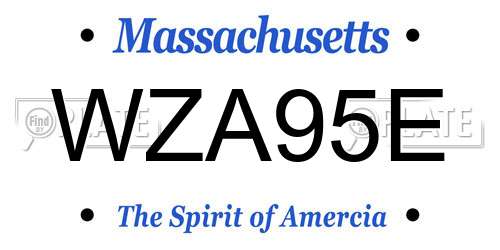 WZA95E Massachusetts License Plate