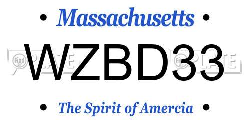 WZBD33 Massachusetts License Plate