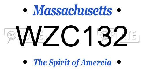 WZC132 Massachusetts License Plate