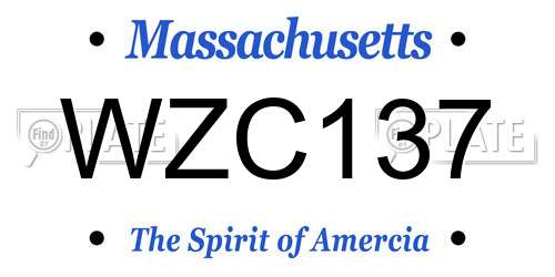 WZC137 Massachusetts License Plate