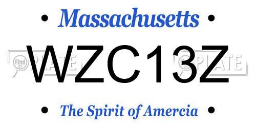 WZC13Z Massachusetts License Plate