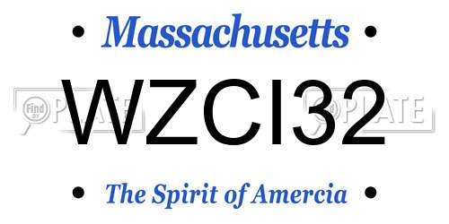 WZCI32 Massachusetts License Plate