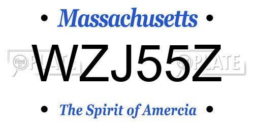 WZJ55Z Massachusetts License Plate