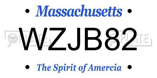 WZJB82 Massachusetts License Plate