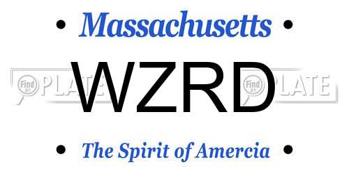 WZRD Massachusetts License Plate