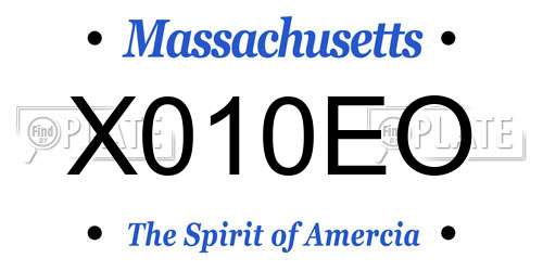 X010EO Massachusetts License Plate