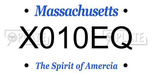 X010EQ Massachusetts License Plate