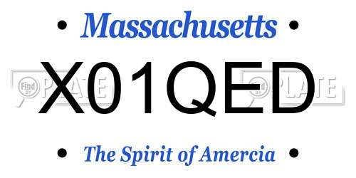 X01QED Massachusetts License Plate