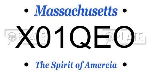 X01QEO Massachusetts License Plate