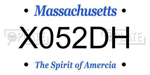 X052DH Massachusetts License Plate