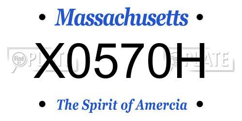 X0570H Massachusetts License Plate