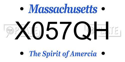 X057QH Massachusetts License Plate