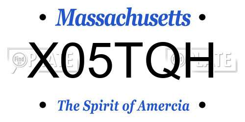 X05TQH Massachusetts License Plate