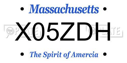 X05ZDH Massachusetts License Plate