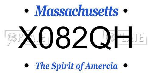 X082QH Massachusetts License Plate