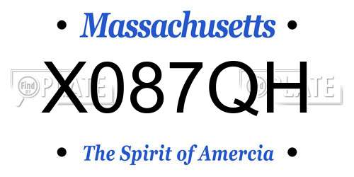 X087QH Massachusetts License Plate