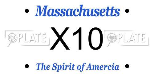 X10 Massachusetts License Plate