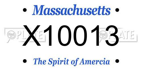 X10013 Massachusetts License Plate