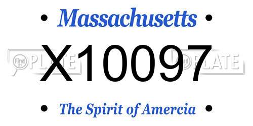 X10097 Massachusetts License Plate