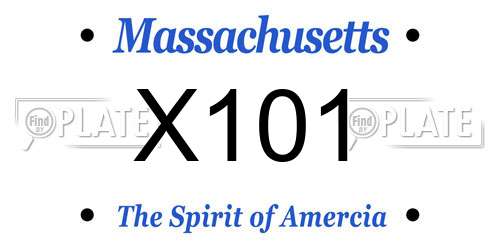 X101 Massachusetts License Plate