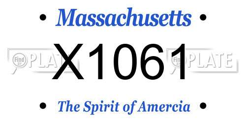 X1061 Massachusetts License Plate