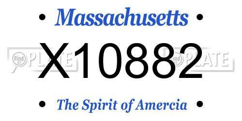 X10882 Massachusetts License Plate