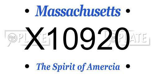 X10920 Massachusetts License Plate