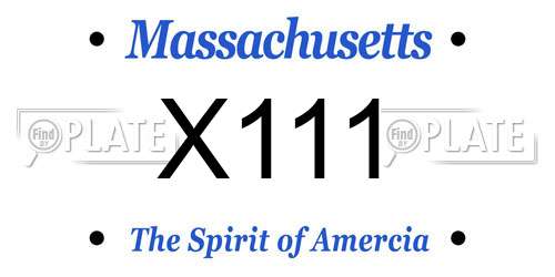X111 Massachusetts License Plate