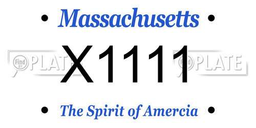 X1111 Massachusetts License Plate