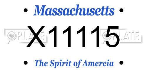 X11115 Massachusetts License Plate