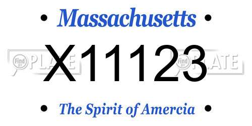 X11123 Massachusetts License Plate