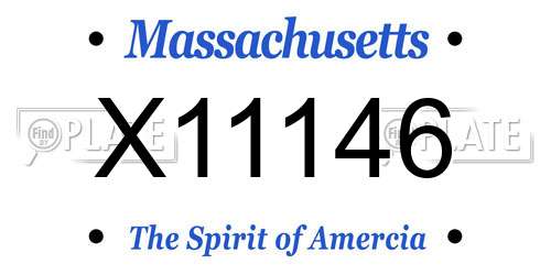 X11146 Massachusetts License Plate