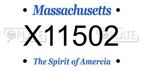 X11502 Massachusetts License Plate