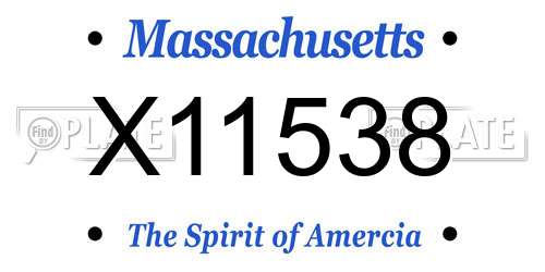 X11538 Massachusetts License Plate