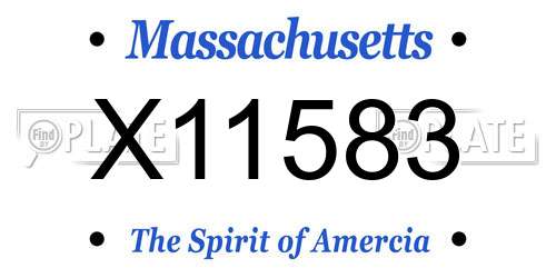 X11583 Massachusetts License Plate