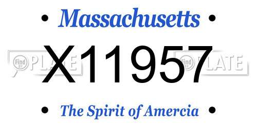 X11957 Massachusetts License Plate