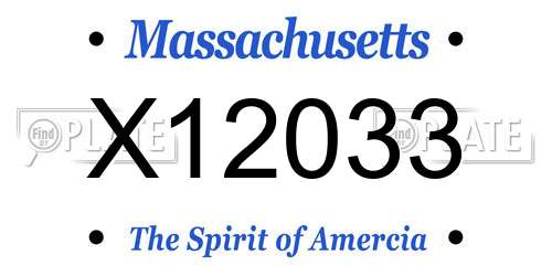 X12033 Massachusetts License Plate