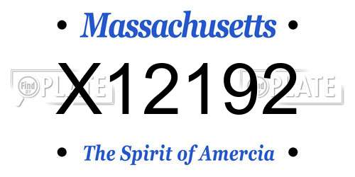 X12192 Massachusetts License Plate