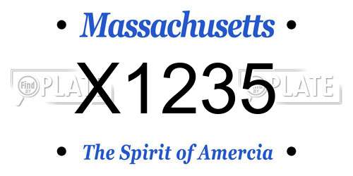 X1235 Massachusetts License Plate