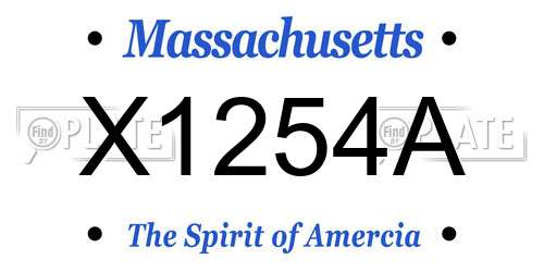 X1254A Massachusetts License Plate