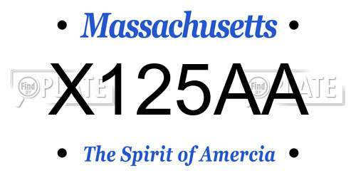 X125AA Massachusetts License Plate