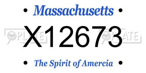 X12673 Massachusetts License Plate