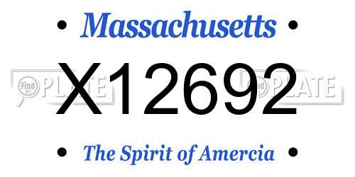 X12692 Massachusetts License Plate