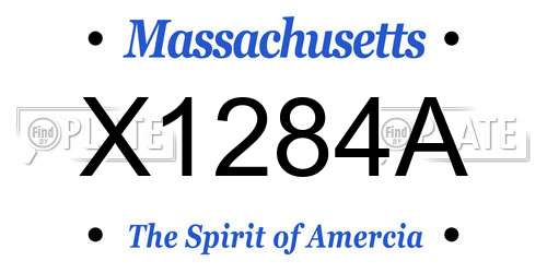 X1284A Massachusetts License Plate