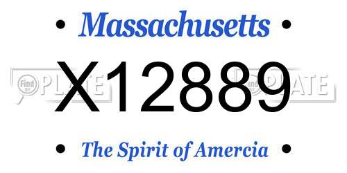 X12889 Massachusetts License Plate